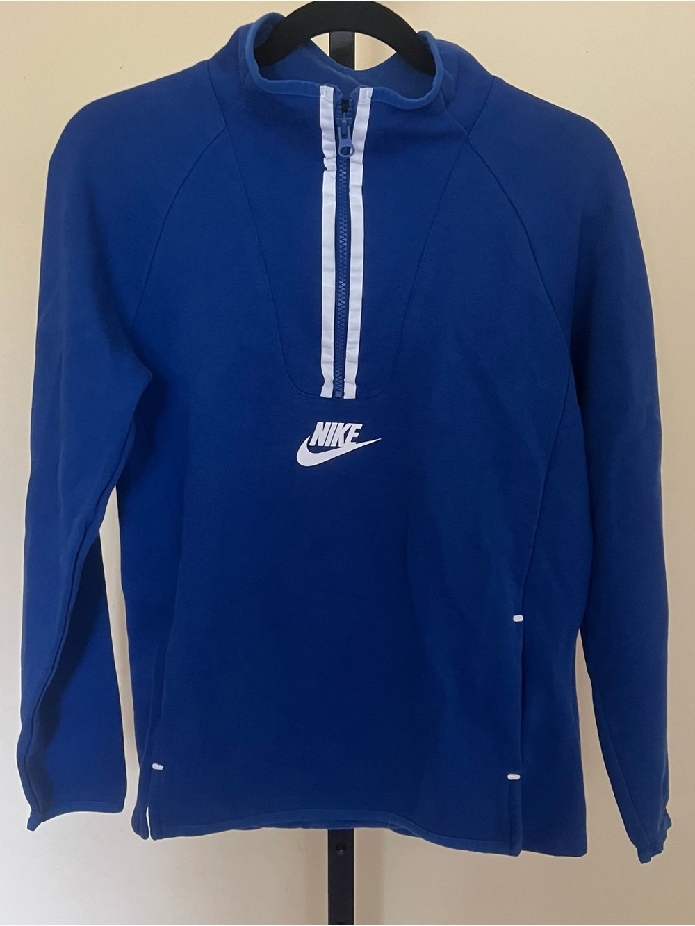 Nike Royal Blue Quarter-Zip Pullover with White Swoosh